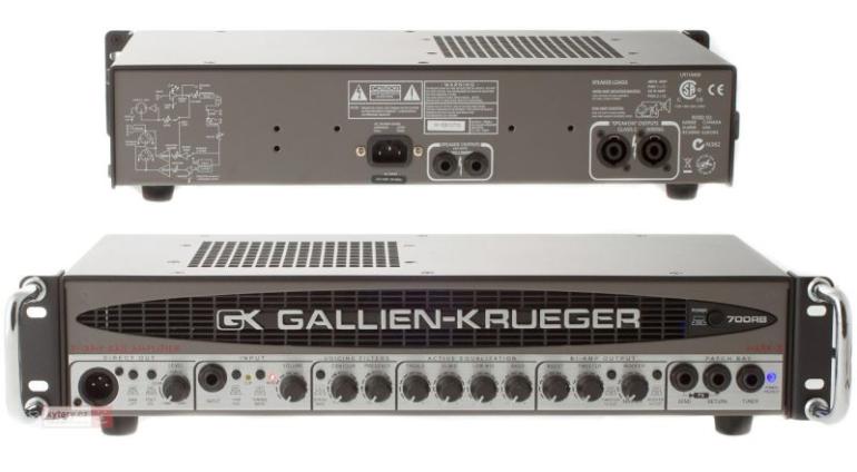 Gallien-Krueger 700RB-II: basový biamp zesilGallien-Krueger 700RB-II Pod tímto názvem se skrývá basový biamp zesilovač s výkonem 480W + 50W (oddělený výstup pro hornu) při zátěži 4 Ω. Předzesilovač nabízí funkce Contour a Presence spolu se 4pásmovým 