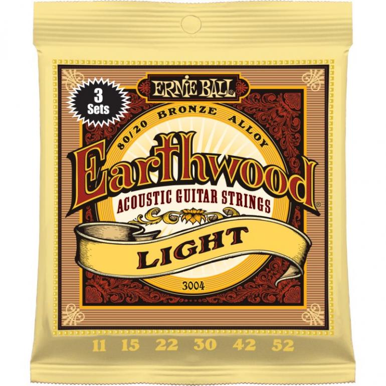 Ernie Ball USA: Earthwood  80/20 Light 3 Pack