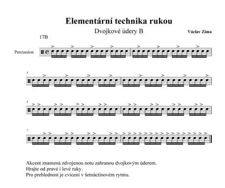 Elementární úderová technika rukou VII - Notace 17B