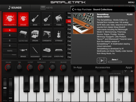 IK Multimedia: SAMPLE MOOG™ - Mobile Edition nyní dostupný i v Sample Tank pro iOS